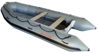14' Saturn Inflatable Boat - Gun Metal Gray (Alum. Floor Upgrade Not Shown)
