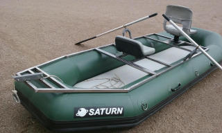 12'6" Saturn Soloquest Whitewater Raft with Custom Frame - Angled View