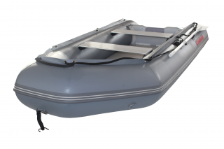 2020 11' Saturn SD330 Dinghy (Dark Grey) With Upgraded C7 Style Inflation Valves - Front View
