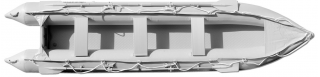 15' Saturn KaBoat SK470 - Light Grey - Top View with 3 Aluminum Bench Seats